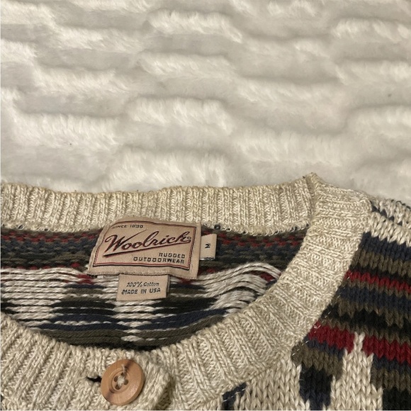 WOOLRICH Rugged Outdoor‎ Wear Cardigan/Sweater Southwestern Design Size M - Picture 3 of 8